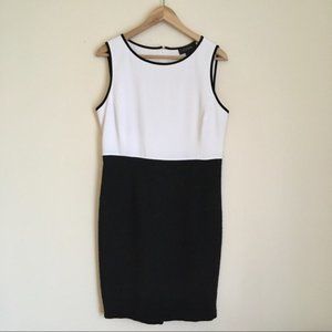 St. John career sheath dress black white pencil